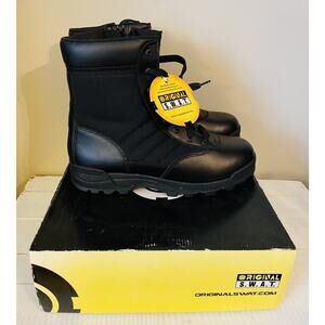 New in Box Original S.W.A.T. Classic 9" Side Zip Black Boots Men's 15